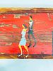 Folk Art Painting on Wood by Scott Griffin (Canada 1970) Titled "Return to Red Carpet". Original Image - 8