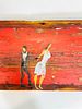 Folk Art Painting on Wood by Scott Griffin (Canada 1970) Titled "Return to Red Carpet". Original Image - 9