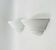 Pair of Modern White Ceramic Wall Sconces. Sleek and minimal pair of white ceramic wall sconces Image - 1