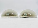 Pair of Modern White Ceramic Wall Sconces. Sleek and minimal pair of white ceramic wall sconces Image - 5
