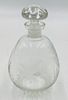 Etched Crystal Glass Decanter with Stopper – Nature Scene Motif. Elegant hand-etched crystal Image - 5