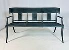 Vintage Cast Aluminum Klismos Bench. Cast aluminum 3 seater bench.
The bench has a beautiful Image - 1