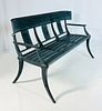 Vintage Cast Aluminum Klismos Bench. Cast aluminum 3 seater bench.
The bench has a beautiful Image - 2