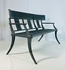 Vintage Cast Aluminum Klismos Bench. Cast aluminum 3 seater bench.
The bench has a beautiful Image - 3