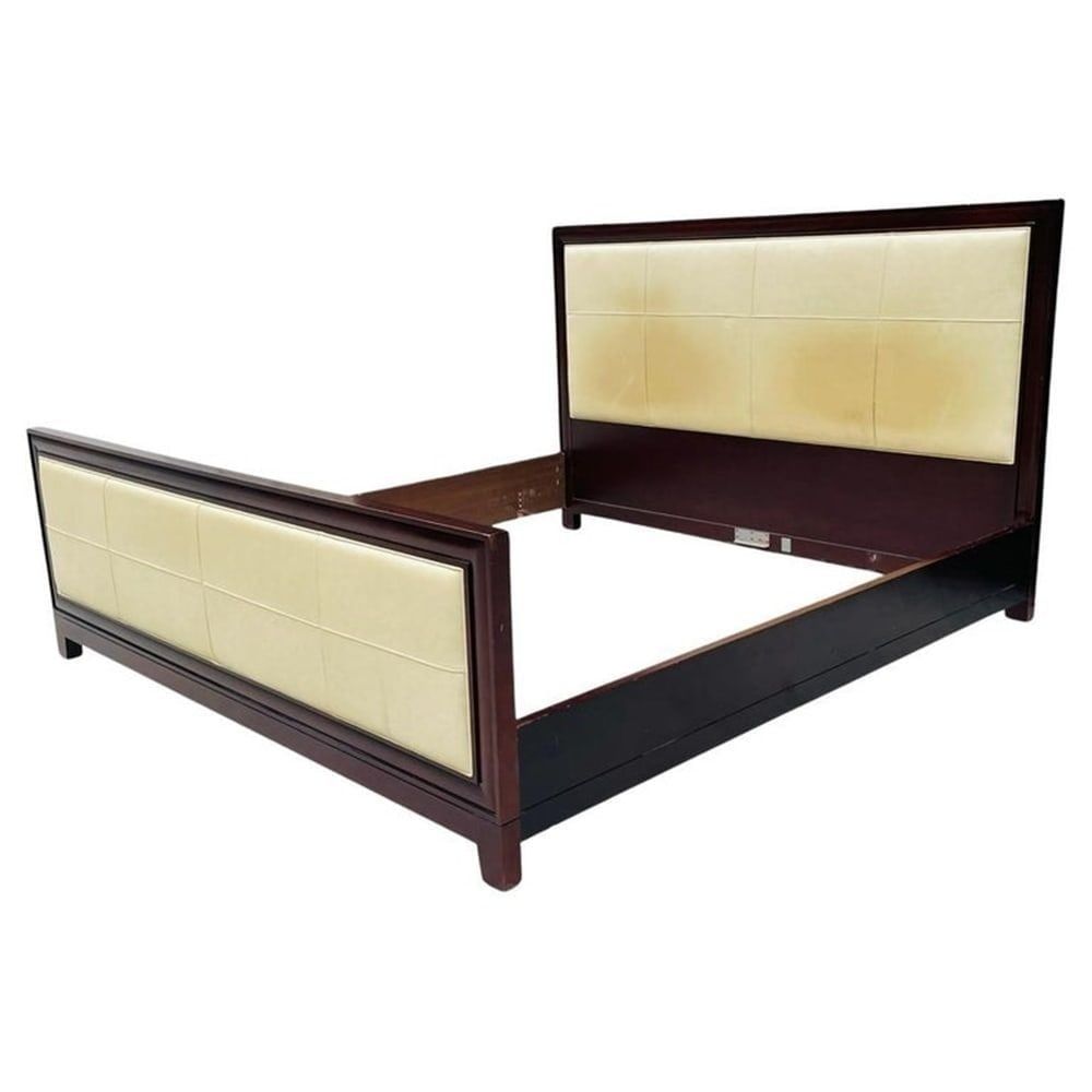 Mahogany & Leather King Size Bed by Barbara Barry for Baker Furniture. Introducing the luxurious 