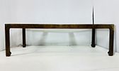 Chinoiserie Extendable Dining Table in Solid Mahogany With Ming Legs & Burlwood Veneer. Vintage Image - 2