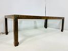 Chinoiserie Extendable Dining Table in Solid Mahogany With Ming Legs & Burlwood Veneer. Vintage Image - 4