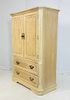 Pickled White Oak Wood Highboy Dresser with 3 Drawers & a Shelf. Vintage highboy dresser with 3 Image - 2