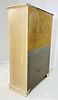 Pickled White Oak Wood Highboy Dresser with 3 Drawers & a Shelf. Vintage highboy dresser with 3 Image - 11