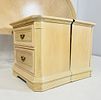 Pickled White Oak Wood Nightstands & King Size Headboard. Pair of Vintage nightstands together Image - 14