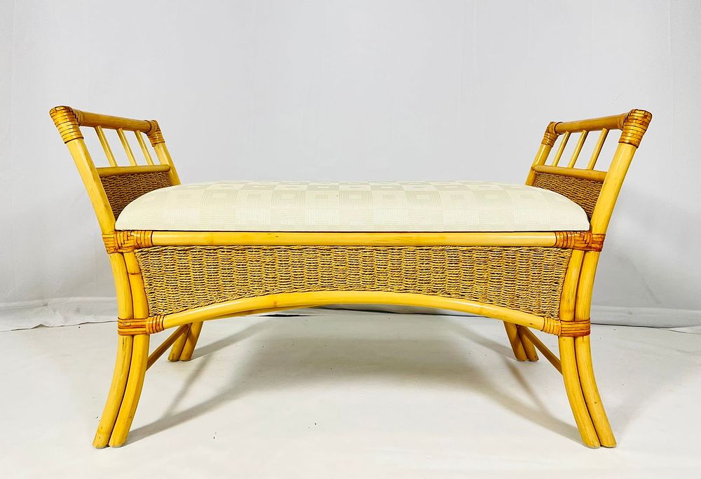 Vintage Rattan Bench. Vintage rattan bench that is perfect to go at the bottom of the bed, a 