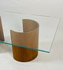 Vintage Coffee Table in the style of Vladimir Kagan. Mid-Century modern wood and glass coffee Image - 4