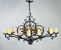 Wrought Iron & Gold Gilt Chandelier by Paul Ferrante, USA 2016. Wrought Iron &amp; Gold Gilt Image - 3
