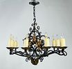 Wrought Iron & Gold Gilt Chandelier by Paul Ferrante, USA 2016. Wrought Iron &amp; Gold Gilt Image - 4
