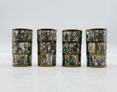 Emilia Castillo for Los Castillo Silver Plate and Abalone Shell Sculpture, Signed. A vibrant and