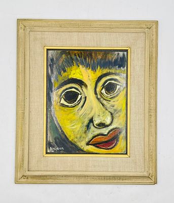 Expressionist Portrait by Héctor Najera (Mexico 1931-2004), Oil on Board, Mexico, 20th Century.;.