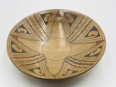 Native American Pueblo Pottery Bowl by Sofia de Tena, Hand-Painted. Hand-painted Pueblo pottery