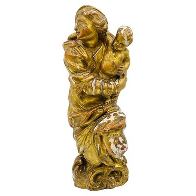 Antique Madonna & Child Sculpture/Religious Icon, Italy 19th Century. Antique Madonna &amp; 