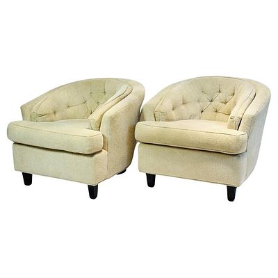 Vintage Low Profile Barrel Chairs, USA 1970's. Vintage Low Profile Barrel Chairs, the epitome of 