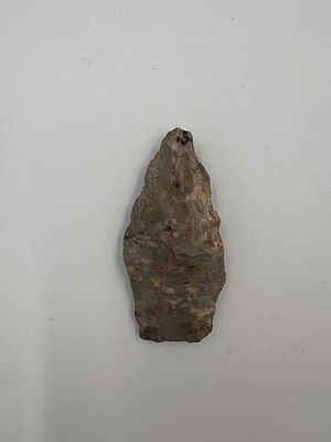 Angustura - 2in. Angustura point crafted from river-tumbled Boone chert, noted at 2-inch length. 