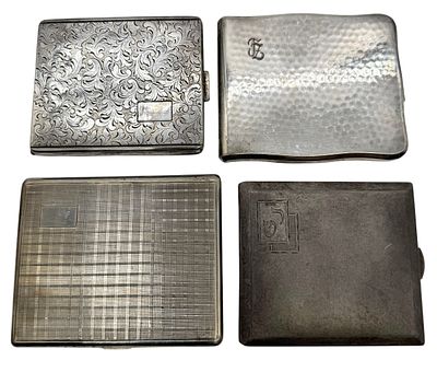 לוט 4 קופסאות סיגריות עשויות כסף 833 / 835 . מדינות שונות. משקל כולל: 456.5 גרם