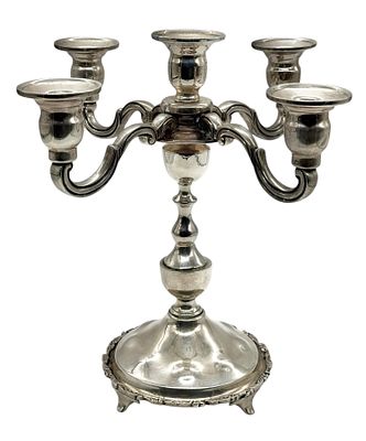 קנדלברה מסיבית חמישה קנים מקסיקנית עשויה כסף סטרלינג 925 . משקל: 1819.7 גרם. אין הכבדה. 
מידות: 