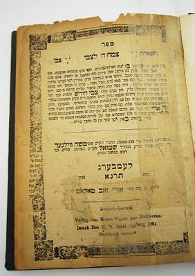 צמח ה' לצבי. ספר צמח ה' לצבי, על התורה בדרך החסידות, הר"ר צבי הירש מנדבורנא, לעמבערג, תרנ"א, 1891