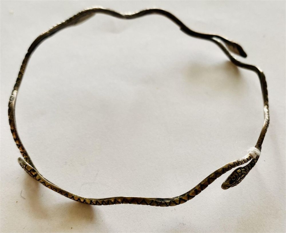 Lot 240: Vintage sterling snake bracelet