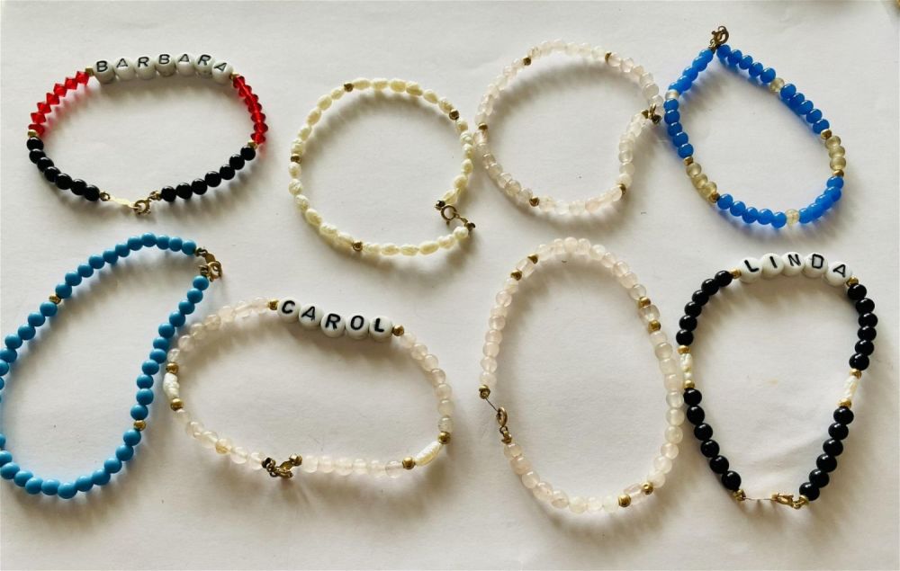Lot 243: 8 gemstone 14k clasp bracelets