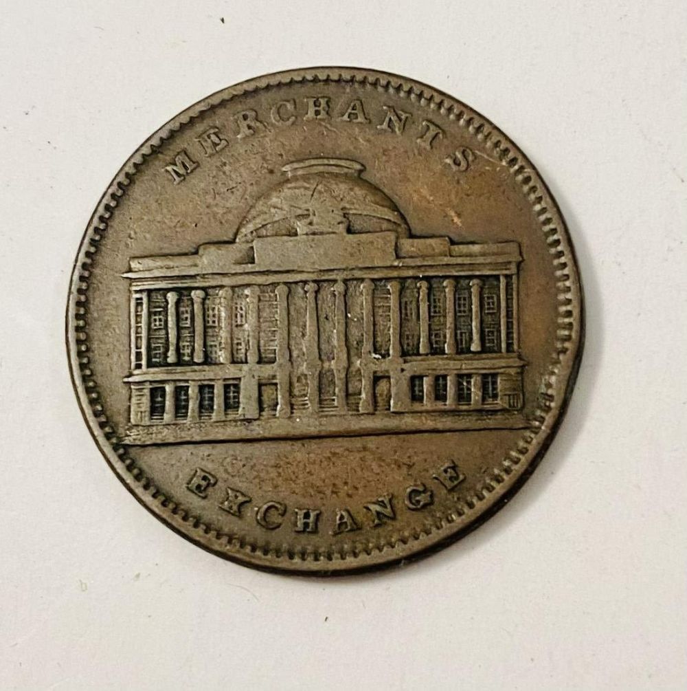 Lot 263: 1837 Merchants Exchange hard times token