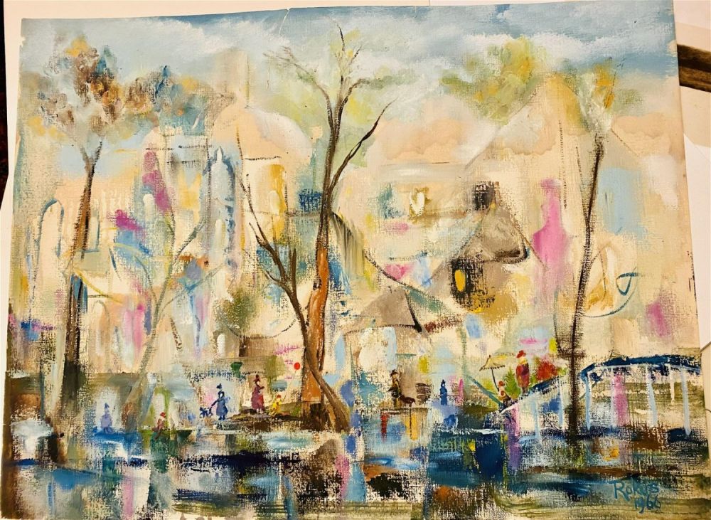 Lot 370: Bernard Rokus watercolor dated and signed