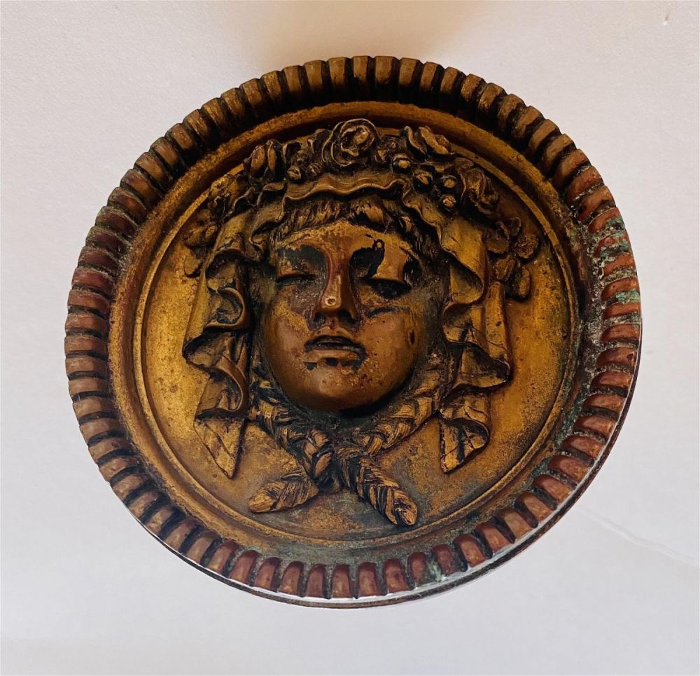 Lot 480: Bronze Victorian tie back lady head