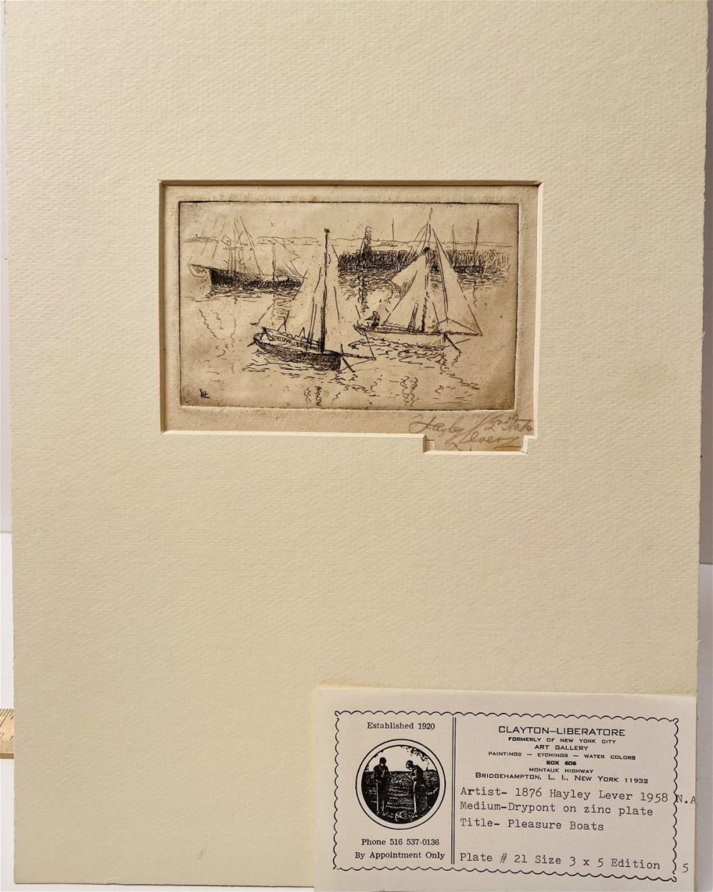 Lot 434: Hayley Lever signed etching  nautical