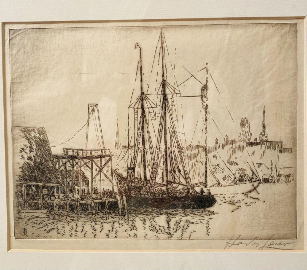 Lot 245: Hayley Lever signed etching  nautical