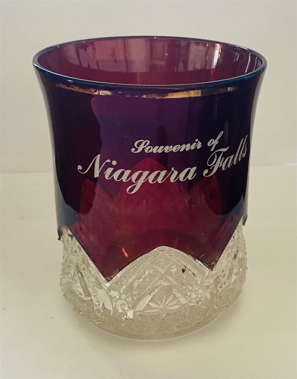 Lot 481: Niagara Falls souvenir ruby glass