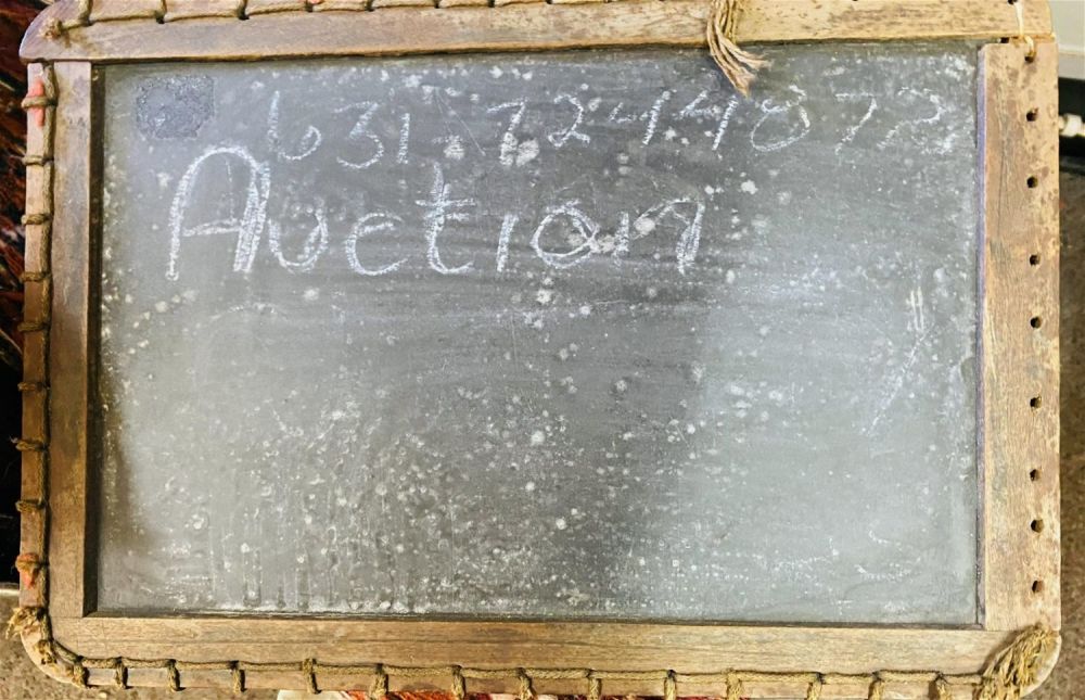 Lot 467: Antique blackboard both sides