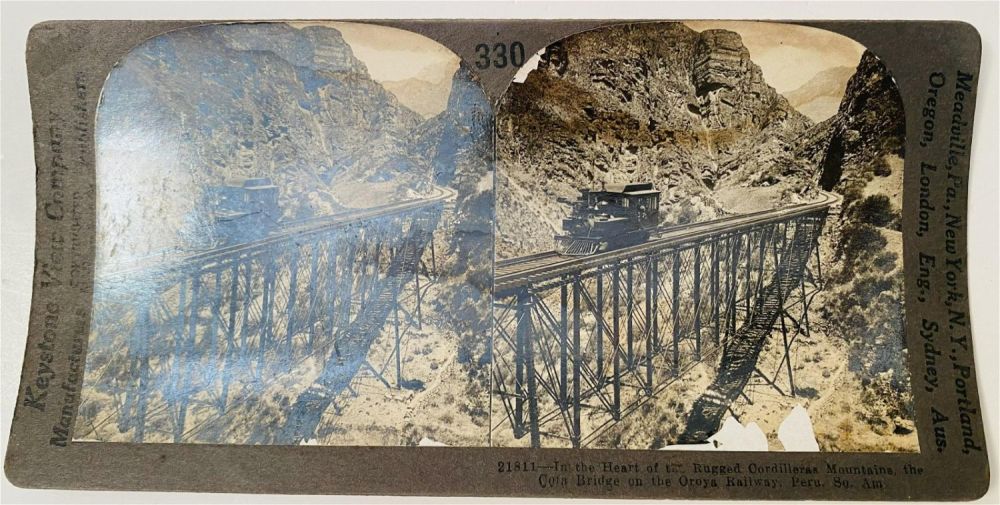 Lot 166: Keystone Stereoview card bridge - Peru