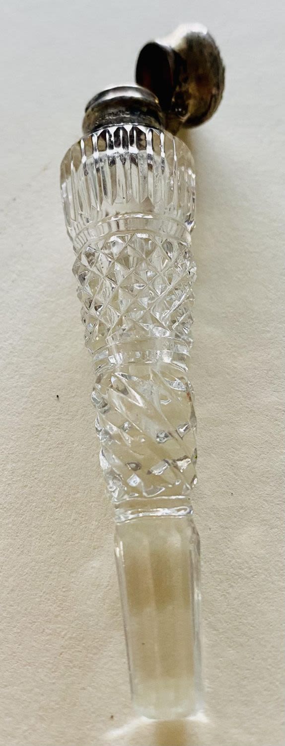 Lot 302: Sterling capped glass perfume antique