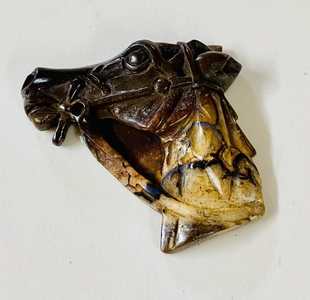 Lot 307: Horse carved head opal with matrix