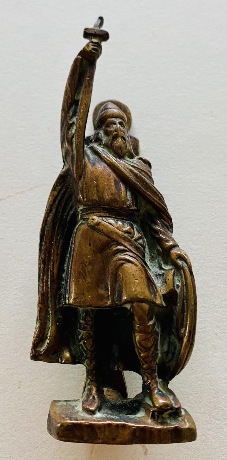 Lot 413: Antique bronze figural doorknocker