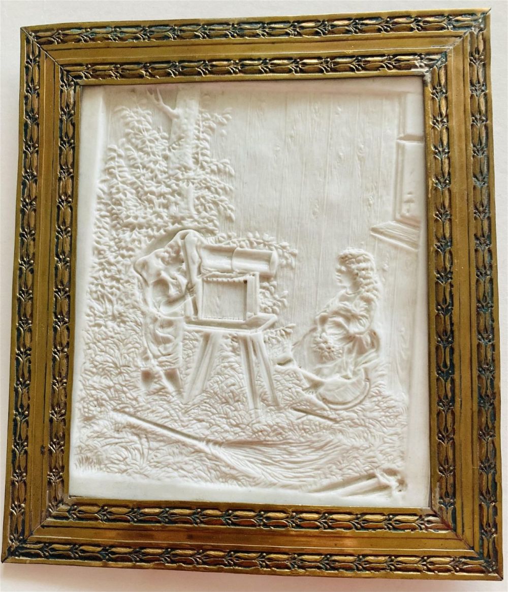 Lot 419: Lithopane signed numbered antique framed