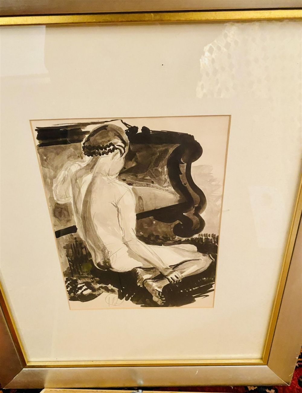Lot 182: Hayley Lever initialled HL nude seated