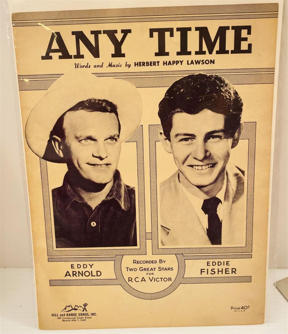 Lot 186: Sheet music _"Anytime" Eddie Fisher