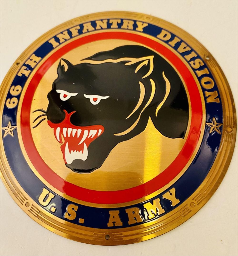 Lot 209: US Army WWII brass door plaque