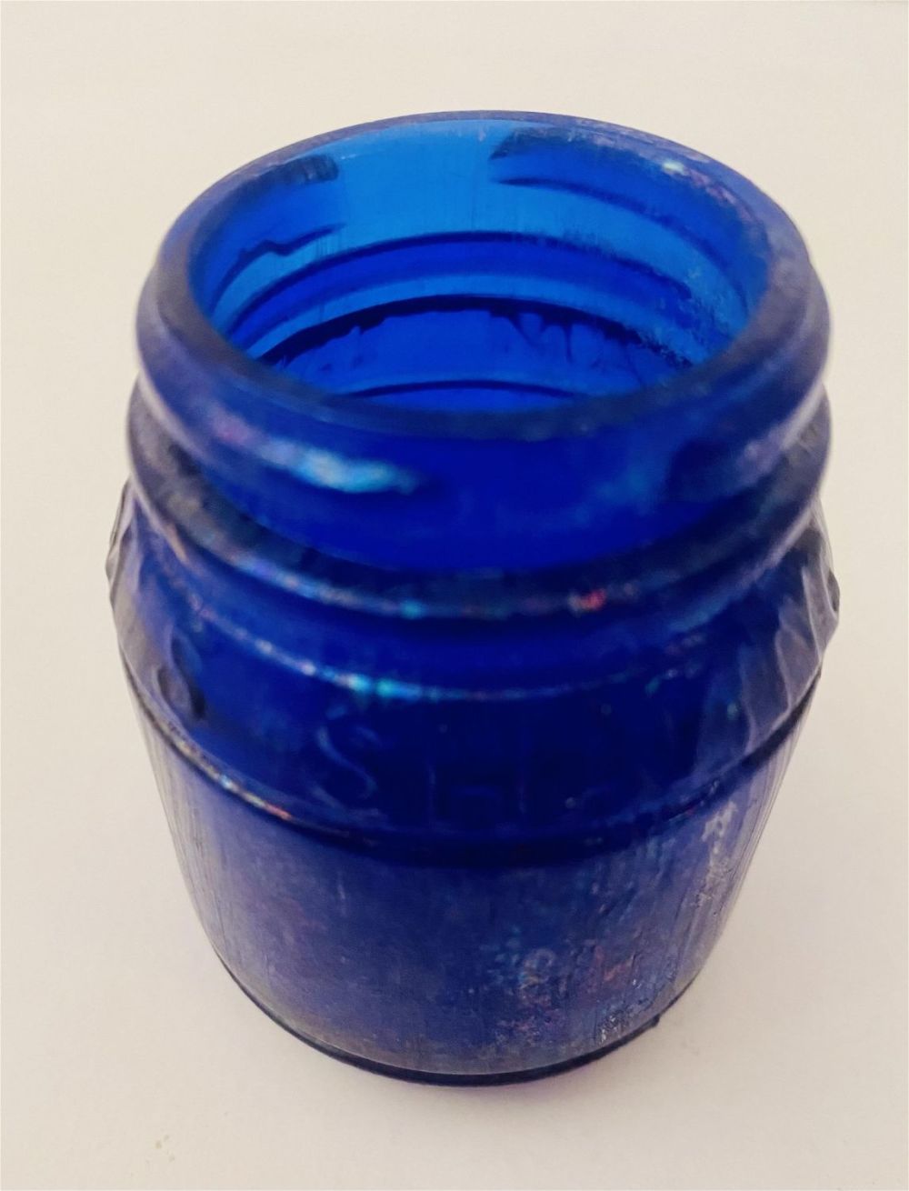 Lot 338: Cobalt jar Ingram Shave Cream