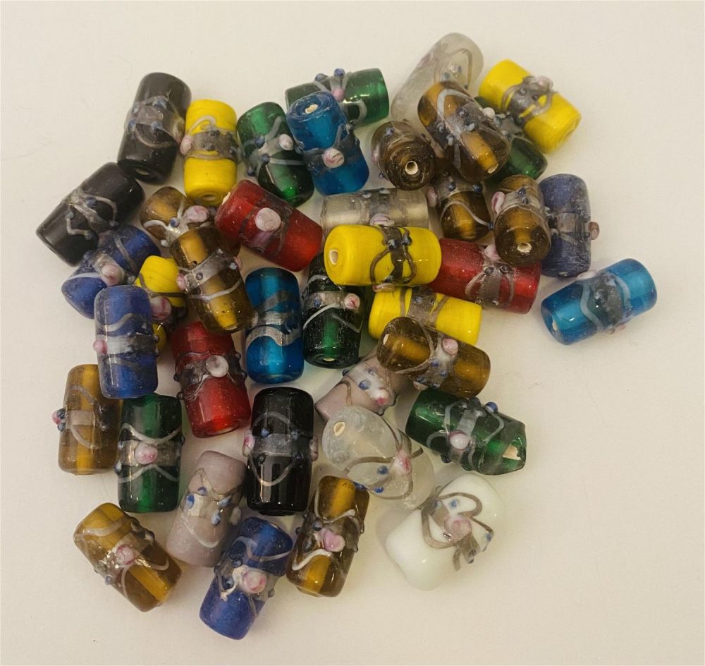 Lot 342: Hand blown glass beads