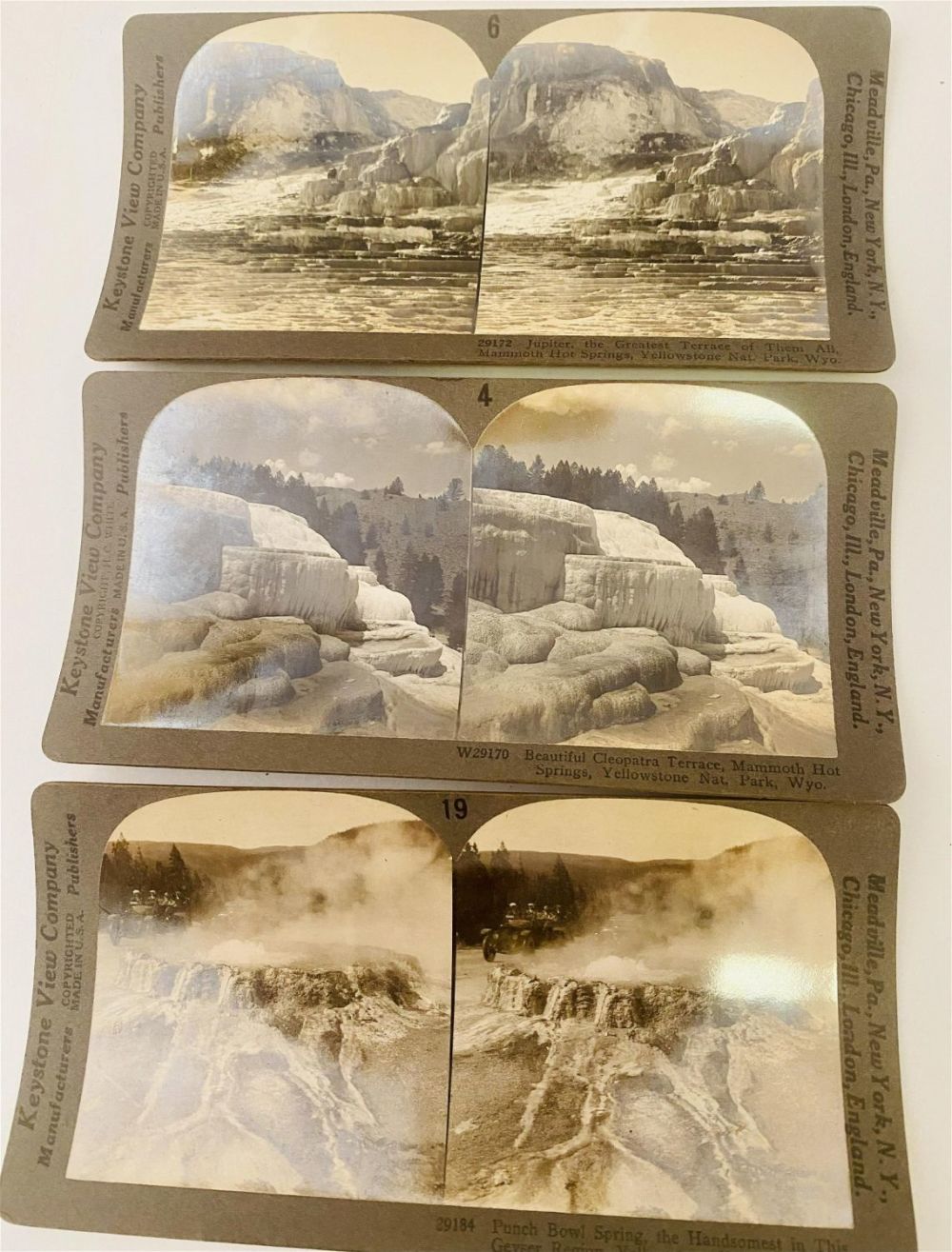 Lot 357: 3 Yellowstone stereoviews - Jupiter Terrace