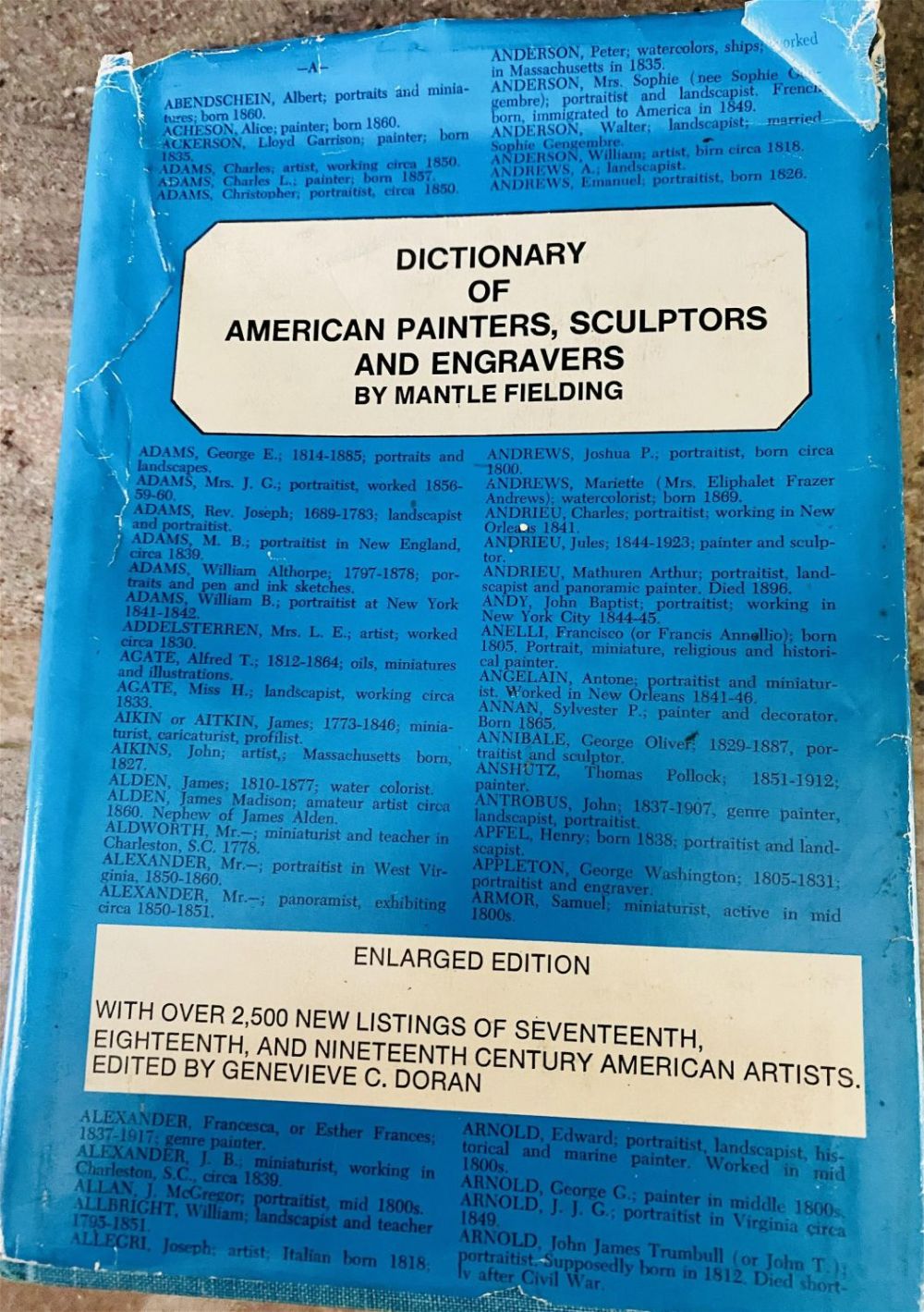 Lot 360: Book - Dictionary of American Painters, Sculptors and engravers by Fielding