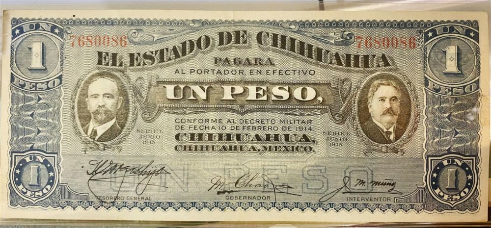 Lot 470: UN Peso currency Chihuahua-1915