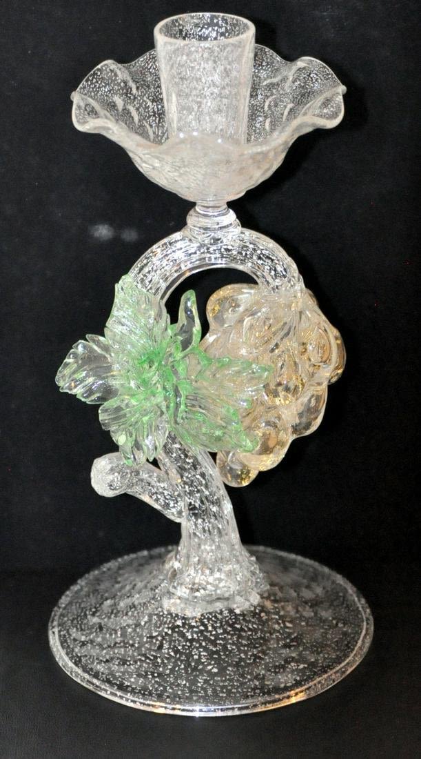 Lot 193: Venetian glass  candlestick vintage